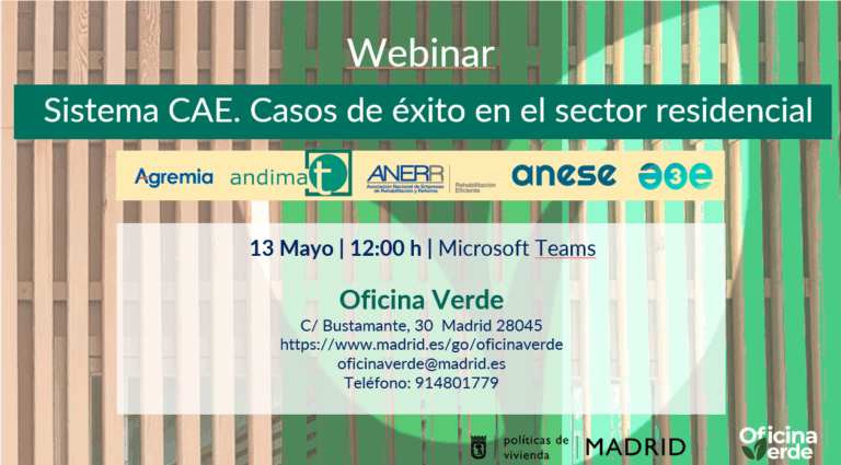 Webinar Sistema CAE. Casos de éxito en el sector residencial.