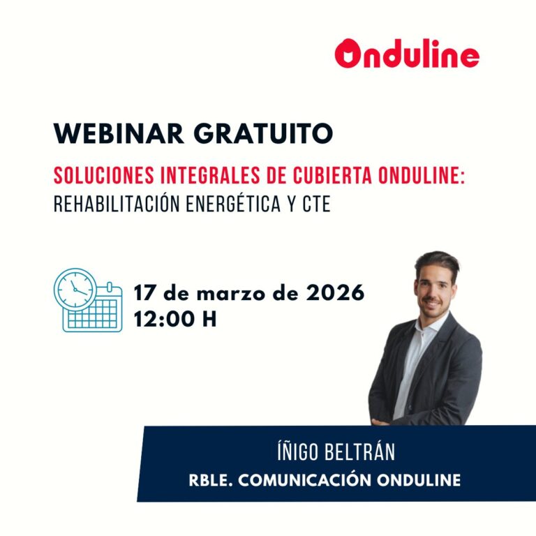 Webinar gratuito de Onduline: claves para diseñar cubiertas inclinadas más eficientes y duraderas