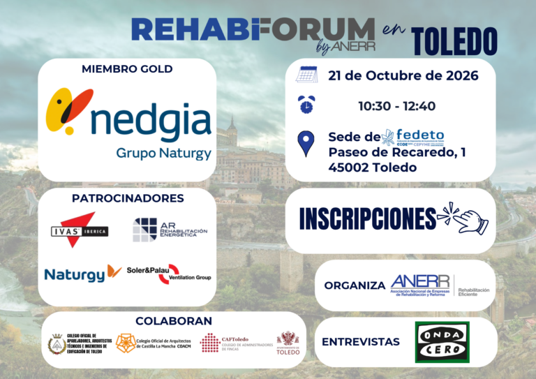 REHABIFORUM by ANERR vuelve a Toledo para impulsar la rehabilitación residencial